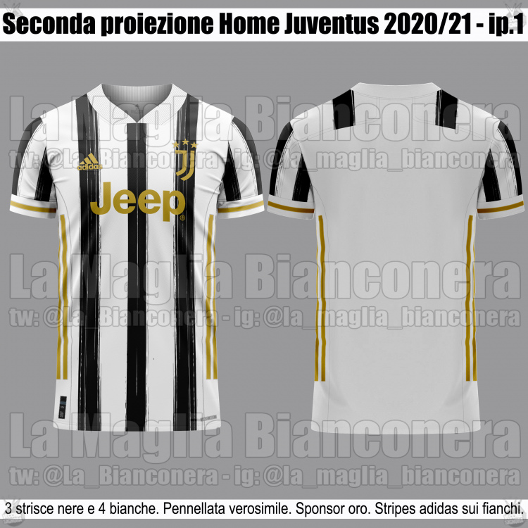 Maglia Juventus 2020-2021, tornano le strisce con una pennellata